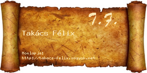 Takács Félix névjegykártya